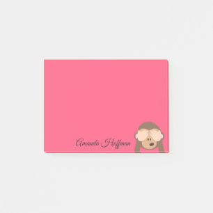 Notas Post-it® Emoji linda de encargo del mono del nombre el  