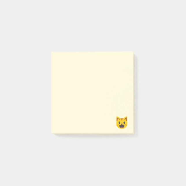 Notas Post-it® Emoji sonriente de la cara del gato (Anverso)