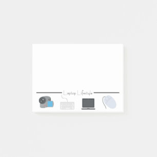 Notas Post-it® Emojis de la forma de vida del ordenador portátil