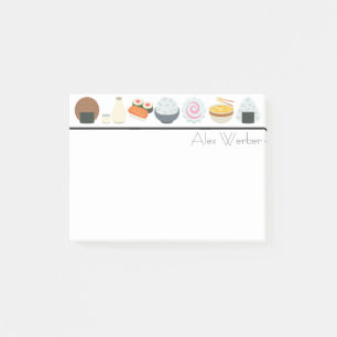 Notas Post-it® Emojis japonesas de la comida y de la bebida