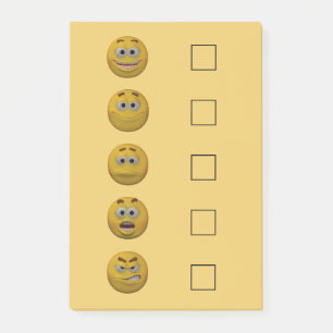 Notas Post-it® Emoticon 2 de verificación de estilos de 3d