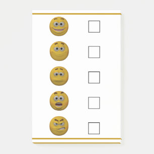 Notas Post-it® Emoticon del control del humor del estilo 3d