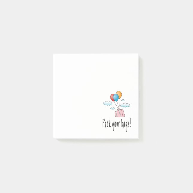 Notas Post-it® Empaqueta tus maletas y vamos de vacaciones (Anverso)