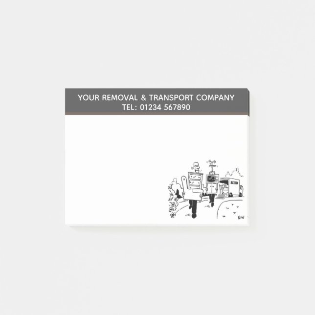 Notas Post-it® Empresa de logística, transporte y mudanzas (Anverso)