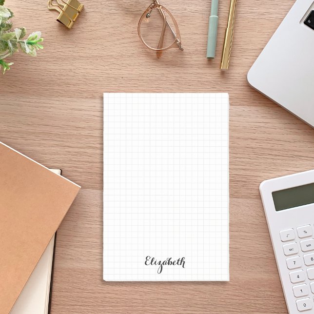Notas Post-it® Empresarial de Home Office Personalizado y Moderno (Personalized Modern Squares Home Office Business Post-it Notes)