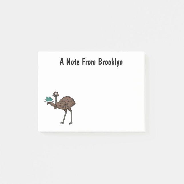 Notas Post-it® Emu con ilustracion personalizado de huevos (Anverso)