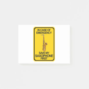 Notas Post-it® En Funda de emergencia salve primero a mi saxofón