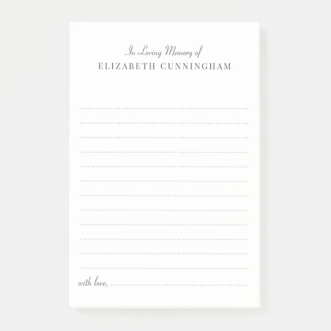 Notas Post-it® En la memoria amorosa Funeral clásico compartir un (Anverso)