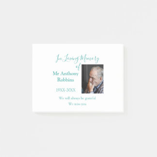Notas Post-it® En memoria amorosa de nombre recuerdo funeral