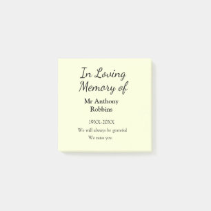 Notas Post-it® En memoria de nombre recuerdo funeral recuerdo