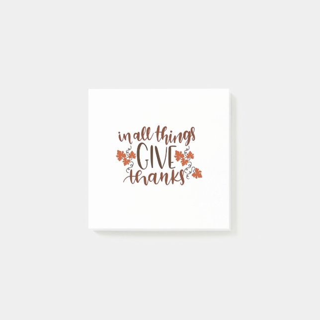 Notas Post-it® En Todas Las Cosas Damos Gracias A La Calabaza De  (Anverso)