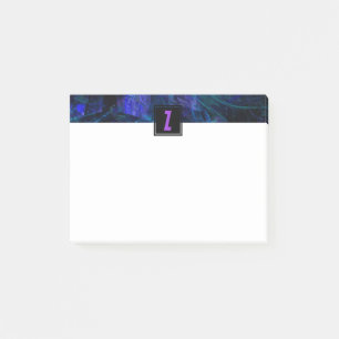Notas Post-it® Encabezado luminoso   Monograma púrpura Carta ini