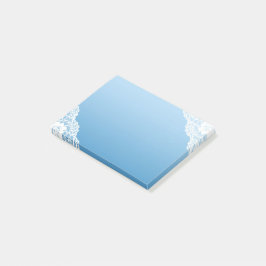 Notas Post-it® Encaje blanco azul