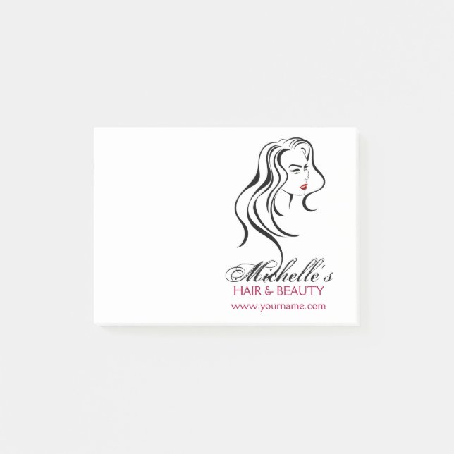 Notas Post-it® Encantador chica con el cabello ondulado e ícono d (Anverso)