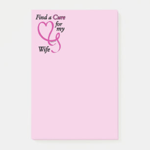 Notas Post-it® Encontrar una cura/corazón/esposa... cáncer de sen