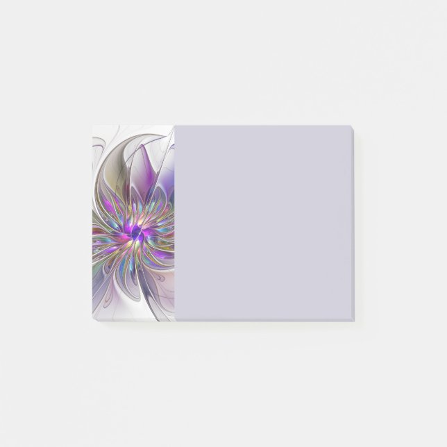 Notas Post-it® Energetic, Colorful Abstract Fractal Art Flower (Anverso)