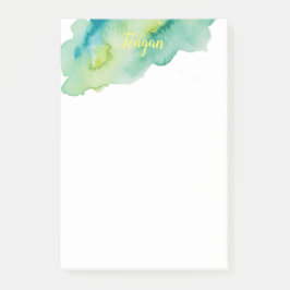 Notas Post-it® Énfasis en la acuarela verde