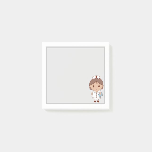 Notas Post-it® Enfermera de dibujos animados linda (Anverso)
