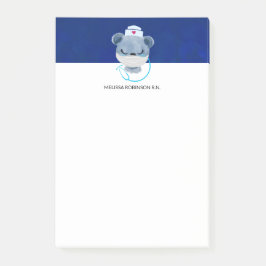 Notas Post-it® Enfermera de osito con máscara médica