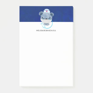 Notas Post-it® Enfermera de osito con máscara médica