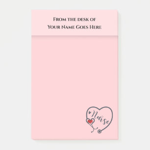 Notas Post-it® Enfermera estetoscopio con escritorio de apreciaci