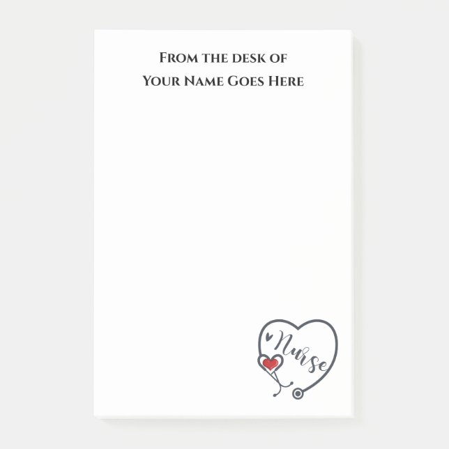 Notas Post-it® Enfermera estetoscopio enrojecimiento aprecio del  (Anverso)