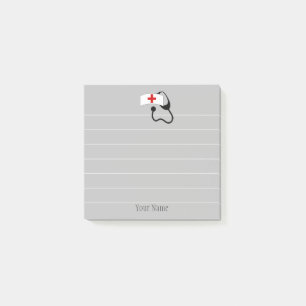 Notas Post-it® Enfermera Estetoscopio Médico Con Líneas Personali