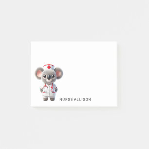 Notas Post-it® Enfermera personalizada de osito de Koala 4x4