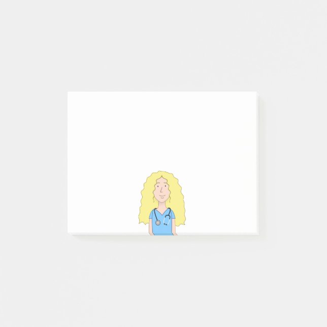 Notas Post-it® Enfermera rubia (Anverso)