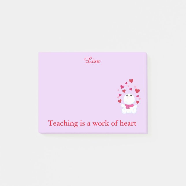 Notas Post-it® Enseñando corazones rosas (Anverso)