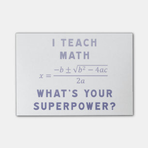 Notas Post-it® ¿Enseño matemáticas a cuál es su superpotencia