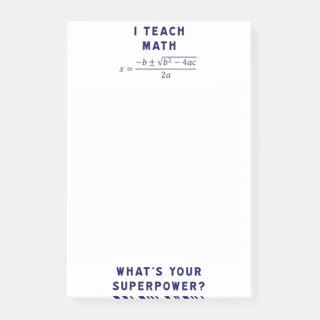Notas Post-it® ¿Enseño matemáticas a cuál es su superpotencia? (Anverso)