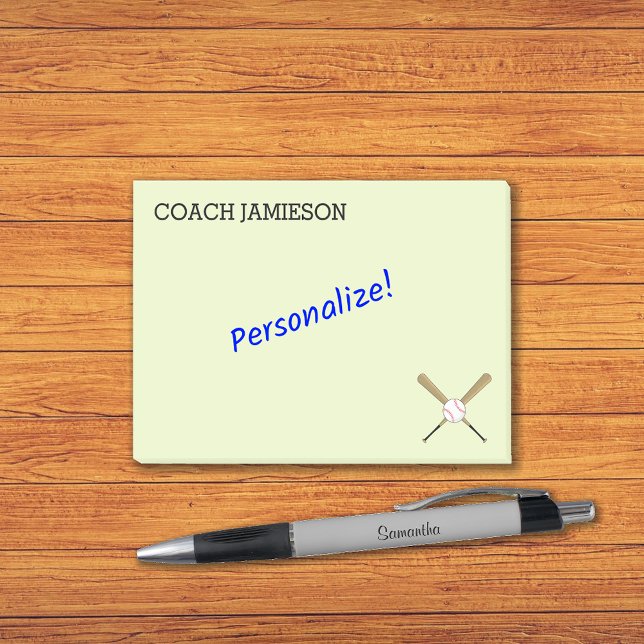 Notas Post-it® Entrenador de béisbol: bates cruzados personalizad (Subido por el creador)