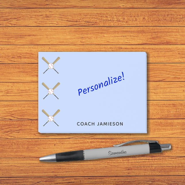 Notas Post-it® Entrenador de béisbol personalizado de murciélagos (Subido por el creador)