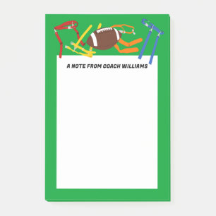 Notas Post-it® Entrenador de Fútbol Americano Personalizado
