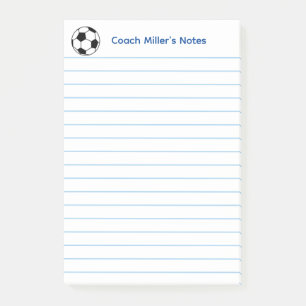 Notas Post-it® Entrenador de fútbol genial con líneas personaliza