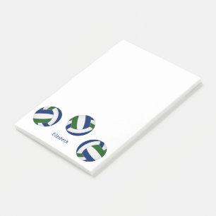 Notas Post-it® entrenador de voleibol de colores verde azul