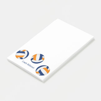 Notas Post-it® entrenador de voleibol en equipo naranja azul