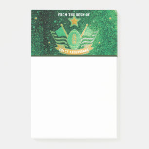 Notas Post-it® Entrenadores de Fútbol Americano Padres Verde Oro