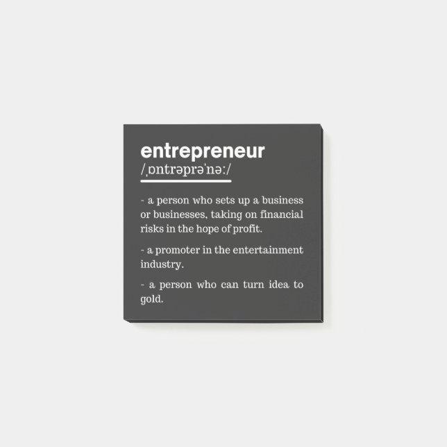 Notas Post-it® Entrepreneur Definition Funny Business Owner Gift (Anverso)