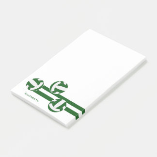 Notas Post-it® equipo blanco verde colores rayas de voleibol