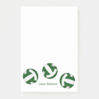 Notas Post-it® equipo blanco verde colores volleyball con nombre 