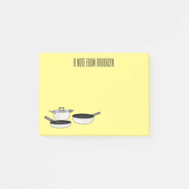 Notas Post-it® Equipo de cocina ilustracion personalizado (Anverso)