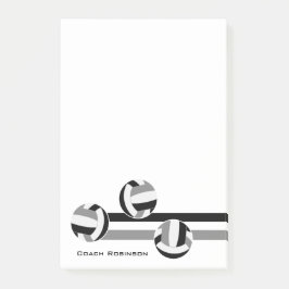 Notas Post-it® equipo gris negro colores rayas de voleibol