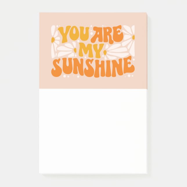 Notas Post-it® Eres Mi Gráfico De Sunshine Groovy (Anverso)