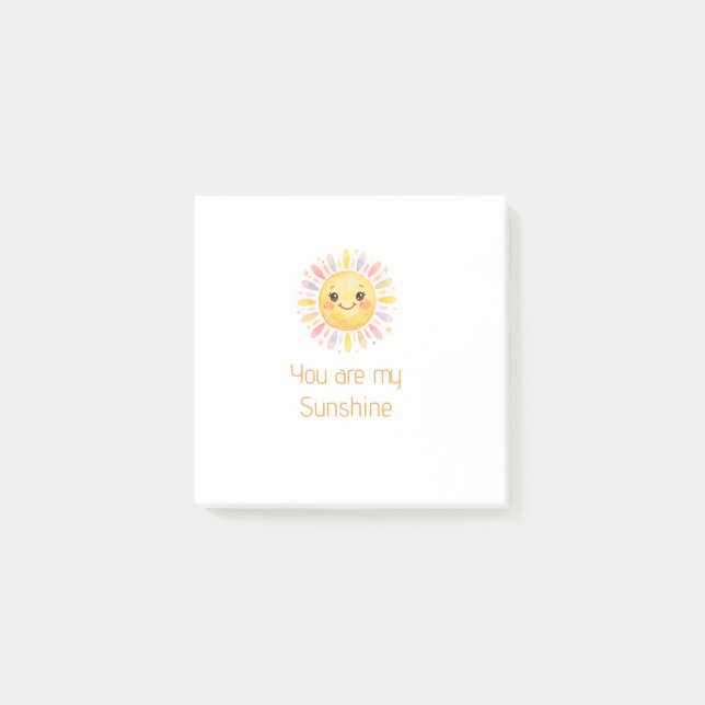 Notas Post-it® eres mi sol amarillo naranja rayos de sol añadir n (Anverso)