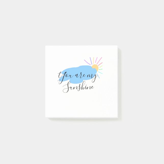 Notas Post-it® eres mi sol amarillo naranja rayos de sol nubes (Anverso)