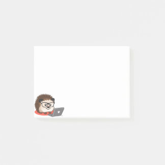 Notas Post-it® Erizo Nerdy Geeky lindo en un post-it del