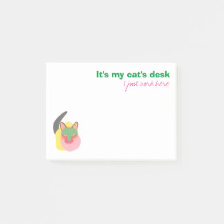 Notas Post-it® Es el escritorio de mi gato - apenas trabajo aquí
