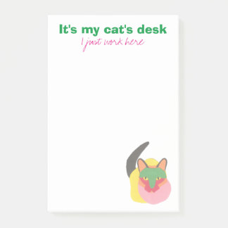 Notas Post-it® Es el escritorio de mi gato - apenas trabajo aquí